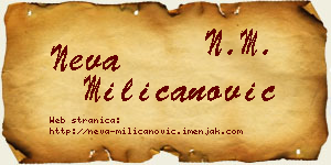 Neva Milicanović vizit kartica